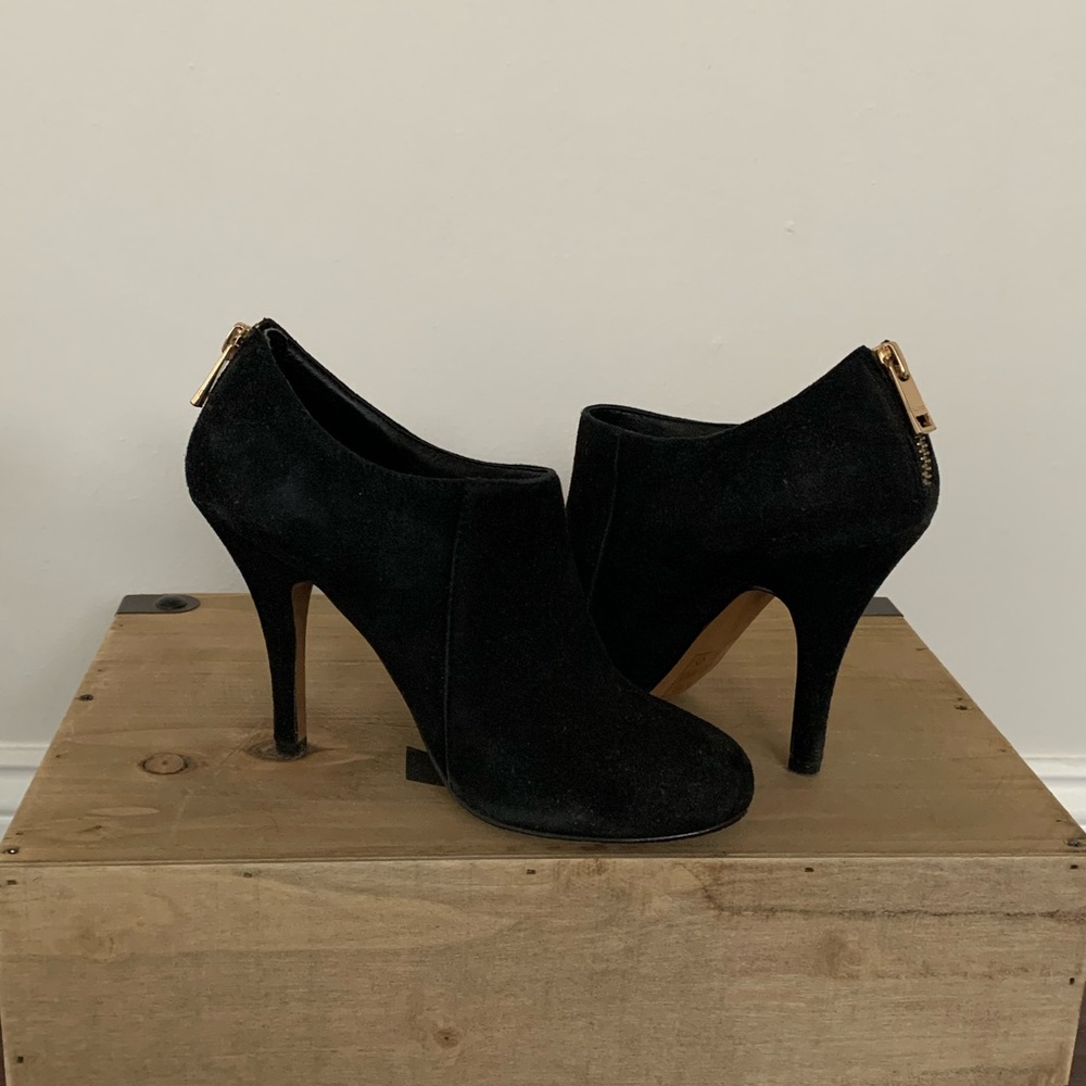 Also Black Suede Booties